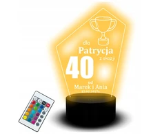 Bez Marki Led Usb Rgb Lampka Jubileusz Urodziny 18 30 40 50 60 70 80 Szklana Pamiątka