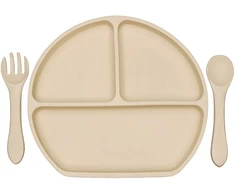 Bez Marki Lėkštė su siurbtuku + stalo įrankiai PREMIUM QUALITY MEDICAL SILICONE LFGB MYROYS