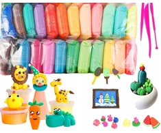 Bez Marki LENGVAS PLASTICINAS SUPER LIGHT CAY 24 SPALVŲ RINKINYS VAIKAMS