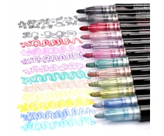Bez Marki MAGIC MARKERS DVIGUBĖS LEILIJOS METALINIS KONTŪRINIAI BLYGIŲ ŽYMEKLIAI 12Vnt.