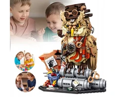 Bez Marki „Magic Owl“ statybiniai blokai, namų ir kambarių dekoras, „steampunk“ stilius