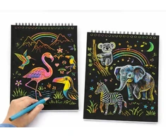 Bez Marki MAGIŠKAS SĄRAŠŲ KADĖTIS – VAVORYKŠTĖS BRINKINĖ KNYGA + MEDINIO STILIUS Scratch Paper Note