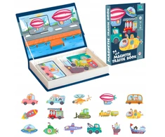 Bez Marki MAGNETINĖ KNYGA MONTESSORI EDUKACINĖ DĖLĖLĖ 71 vnt. TRANSPORTO PRIEMONĖS