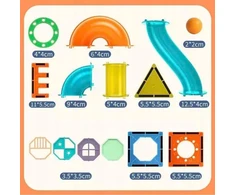Bez Marki Magnetinės statybinės plytelės 158 Vnt Marble Run STEM Statybinis rinkinys vaikams nuo 3 metų