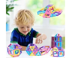 Bez Marki MAGNETINIAI 3D MAGNETINIAI BLOKAI 40 ELEMENTŲ UGDYMO KŪRYBINĖS PLOKŠTELĖS DOVANA VAIKAMS VIRSNES 3 METŲ