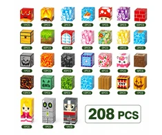 Bez Marki Magnetiniai blokai Cubes Pixels 208 3D elementai su stipriais magnetais! 3 metams