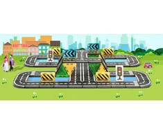 Bez Marki MAGNETINIAI BLOKAI ROAD CITY 52 ELEMENTS UGDYMO TAKAS VAIKAMS