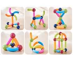 Bez Marki Magnetiniai blokeliai 36 vnt. konstrukcija, Magnetinės lazdos Sticks Balls