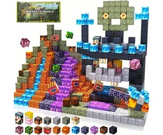 Bez Marki Magnetiniai konstrukciniai blokeliai 3D Cubes Castle BIG SET XXL 150 vnt.