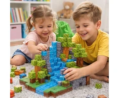 Bez Marki Magnetiniai statybiniai blokai, 247 vienetai, 3D statybiniai blokai, kubeliai, pikselių rinkinys