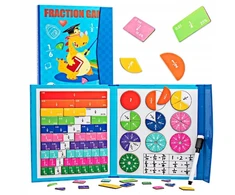 Bez Marki Magnetinis frakcijų mokymosi rinkinys vaikams – spalvinga vizualinė matematikos mokymo priemonė, patvarios magnetinės detalės namų ir klasės mokymui | JOJNUMERI