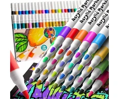 Bez Marki MARKERY AKRYLOWE Pisaki Flamastry Mazaki WODOODPORNE Z FARBĄ Rinkinys 60 SZT