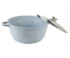 Bez Marki MARMURINIS PUODAS Pilkas 26cm INDUKCINĖS Dujos 5,5l 7926