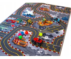 Bez Marki MAŁY DYWANIK DZIECIĘCY KOLOROWA MATA ULICE CARS DO ZABAWY 80x120