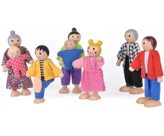 Bez Marki Medinės lėlytės šeima, 10 vnt. rinkinys vaikams