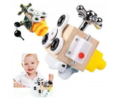 Bez Marki Medinis Montessori BUSY CUBE Manipuliacinis kubas