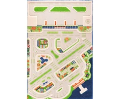 Bez Marki MIASTO PORTOWE - Mėlyna Dywan 3D dla Dzieci 100x150 cm IVI Carpets
