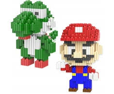 Bez Marki Mikro kaladėlių rinkinys dinozaurams statyti, Super Mario figūrėlė, 3D modelis