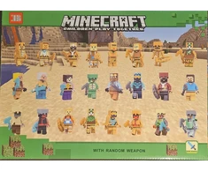Bez Marki MINECRAFT FIGURINES 24 MINI MINECRAFT ŽMONIŲ RINKINYS + PRIEDAI