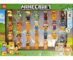 Bez Marki MINECRAFT FIGURINES 24 MINI MINECRAFT ŽMONIŲ RINKINYS + PRIEDAI