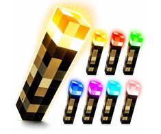 Bez Marki MineTorch LED žibintuvėlis RGB 7 spalvų USB-C, skirtas RGB žaidimams sienoje
