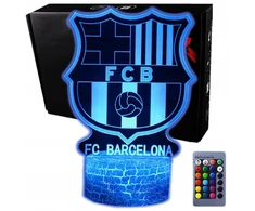 Bez Marki Naktinė lempa 3D FC BARCELONA HERB LED 16 KOLORÓW PODSTAWKA USB + Pultas