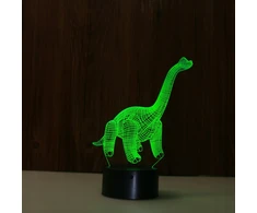 Bez Marki Naktinė lempa 3D LED - DINOZAUR DIPLODOC Z PILOTEM ŚWIECĄCA W 7-MIU KOLORACH