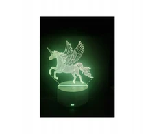 Bez Marki Naktinė lempa 3D LED JEDNOROŻEC UNICORN KOLORY + Pultas