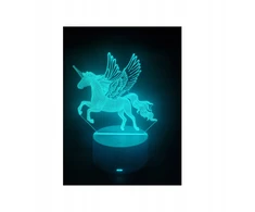 Bez Marki Naktinė lempa 3D LED JEDNOROŻEC UNICORN KOLORY + Pultas