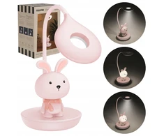 Bez Marki Naktinė lempa BIURKOWA 3W1 DOTYKOWA ELASTYCZNA STOJĄCY KRÓLICZEK LED USB