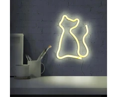 Bez Marki Naktinė lempa DZIECIĘCA NEON KOT OZDOBA LED CIEPŁY Baltas USB BATERIE