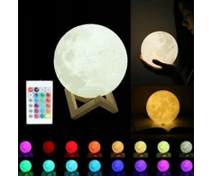 Bez Marki Naktinė lempa KSIĘŻYC 3D LED Pultas MOONLIGHT XXL LAMPA MOON DO SYPIALNI
