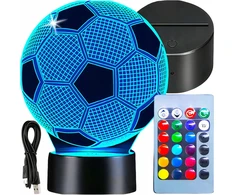 Bez Marki Naktinė lempa LED PIŁKA NOŻNA PIŁKARZ BIURKOWA 3D DLA DZIECI RGB LED + Pultas