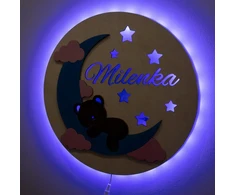 Bez Marki Naktinė lempa LED Z IMIENIEM DLA DZIECKA STEROWANA PILOTEM 16 KOLORÓW RGB