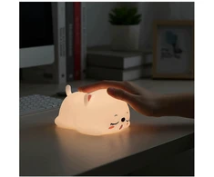 Bez Marki Naktinė lempa MIĘKKA KOTEK DLA DZIECI LED RGB USB KOLOROWA SILIKONOWA