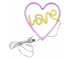 Bez Marki Naktinė lempa NEON POKÓJ DZIECIĘCY SERCE LOVE LED ŚLUB DEKORACJA USB BATERIE