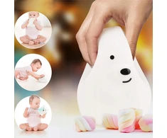 Bez Marki Naktinė lempa ŚWIECĄCY MIŚ DLA DZIECI LED RGB USB Pultas KOLOROWA SILIKONOWA