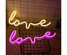 Bez Marki NEON LED NA ŚCIANĘ LAMPA USB NOCNA LOVE ROŽINĖ DEKORACJA DO POKOJU OZDOBA