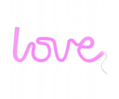 Bez Marki NEON LED NA ŚCIANĘ LAMPA USB NOCNA LOVE ROŽINĖ DEKORACJA DO POKOJU OZDOBA