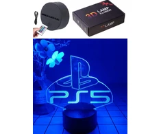 Bez Marki NEONINĖ NAKTINĖ LEMPA AKRILINĖ 3D DEKORACIJA HOLOGRAMOS LED RGB LOGOTIŠKAS PS5 + NUOTOLINIO KONTROLĖ
