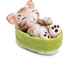 Bez Marki NICI Miegantis bengalų kačiukas žaliame krepšelyje, 12 cm