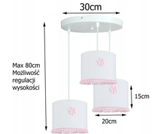 Bez Marki Nowość. Lampa sufitowa wisząca vaikams nowoczesny abażur pudrowy róż,Led