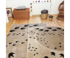 Bez Marki Okrągły sensoryczny dywan DINOZAURY 3D 133cm smėlio spalva NOYA Design