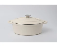 Bez Marki Ovalus ketaus puodas Tierra 30cm 4L kreminis NOIS