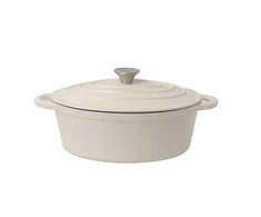 Bez Marki Ovalus ketaus puodas Tierra 30cm 4L kreminis NOIS