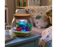 Bez Marki „Pasidaryk pats“ DINOZAUURŲ RINKINYS KŪRYBINGAS MAGICAL TERARIUM LED FONINIS ŠVIETIMAS + NUOTOLINIO PULTAS