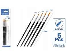 Bez Marki Pędzelki Okrągłe BeBasic 5 vnt w komplecie S044