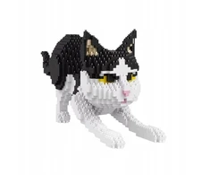 Bez Marki Pet Cat statybiniai blokeliai Juodas AND Baltas Cat rinkinys vaikams ir suaugusiems