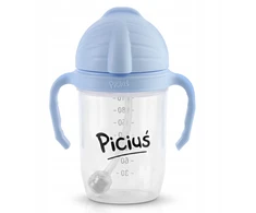Bez Marki Piciuś Sippy buteliukas vaikams su pasvertu šiaudeliu 240 ml 6m+ Mėlynas