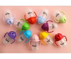 Bez Marki Piciuś Sippy buteliukas vaikams su pasvertu šiaudeliu 240 ml 6m+ Mėlynas